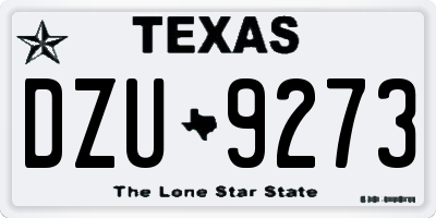 TX license plate DZU9273