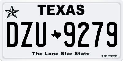 TX license plate DZU9279