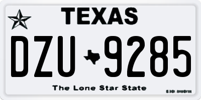 TX license plate DZU9285