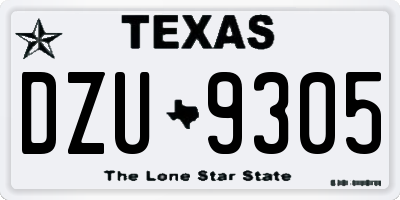 TX license plate DZU9305