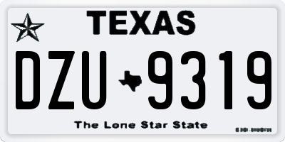 TX license plate DZU9319