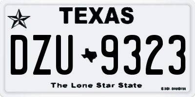TX license plate DZU9323