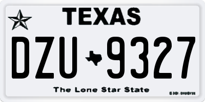 TX license plate DZU9327