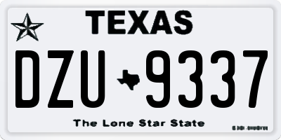 TX license plate DZU9337