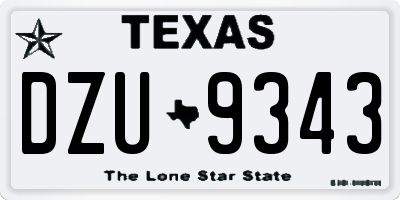 TX license plate DZU9343