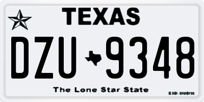 TX license plate DZU9348