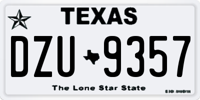 TX license plate DZU9357