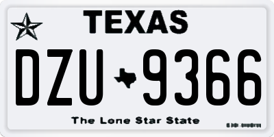 TX license plate DZU9366