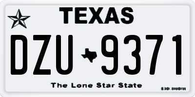 TX license plate DZU9371