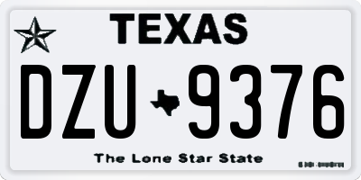 TX license plate DZU9376