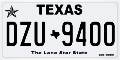 TX license plate DZU9400