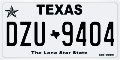 TX license plate DZU9404