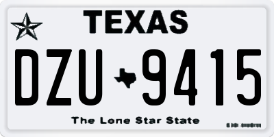 TX license plate DZU9415