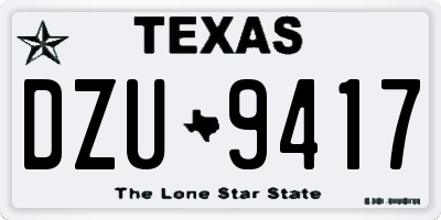 TX license plate DZU9417