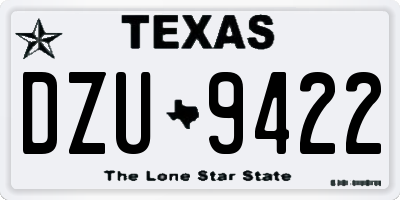 TX license plate DZU9422