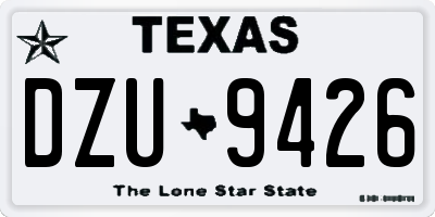 TX license plate DZU9426