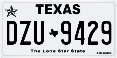 TX license plate DZU9429