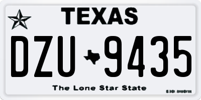 TX license plate DZU9435