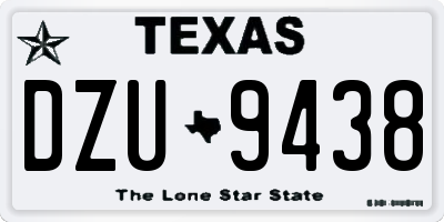 TX license plate DZU9438