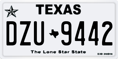 TX license plate DZU9442