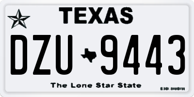 TX license plate DZU9443