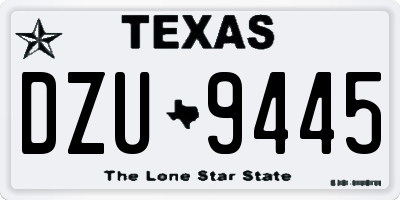 TX license plate DZU9445