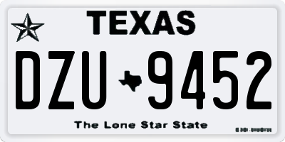 TX license plate DZU9452