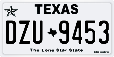 TX license plate DZU9453