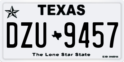 TX license plate DZU9457
