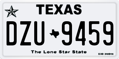 TX license plate DZU9459