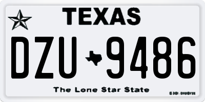 TX license plate DZU9486
