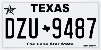 TX license plate DZU9487
