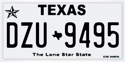 TX license plate DZU9495