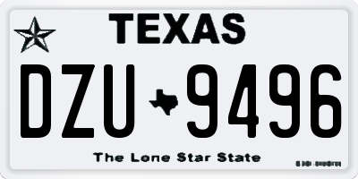 TX license plate DZU9496