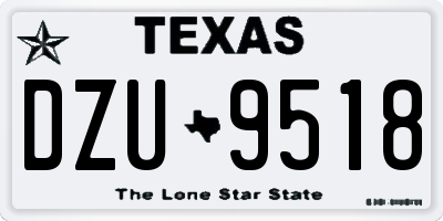 TX license plate DZU9518