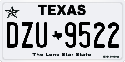 TX license plate DZU9522