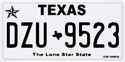 TX license plate DZU9523