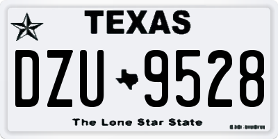 TX license plate DZU9528