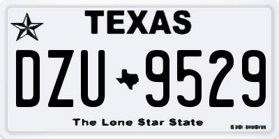 TX license plate DZU9529