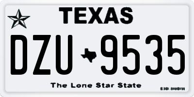 TX license plate DZU9535