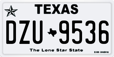 TX license plate DZU9536