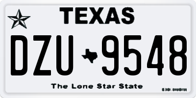TX license plate DZU9548