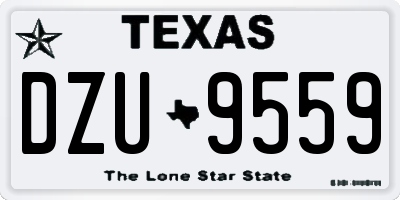 TX license plate DZU9559