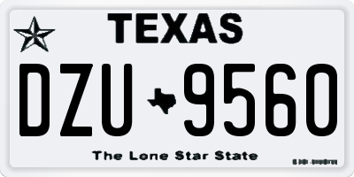 TX license plate DZU9560