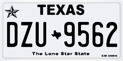 TX license plate DZU9562