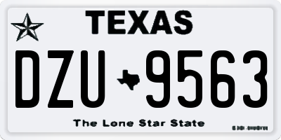 TX license plate DZU9563