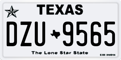 TX license plate DZU9565