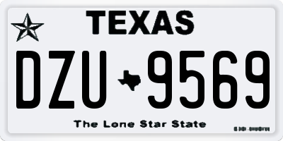 TX license plate DZU9569