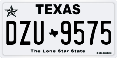 TX license plate DZU9575