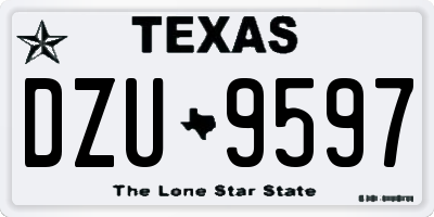 TX license plate DZU9597
